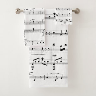 Sheet Music Bath Towel Set