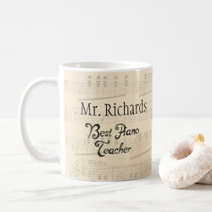 Sheet Music Best Piano Teacher Music Makes World Coffee Mug
