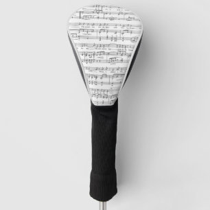 Sheet Music Black and White Pattern Golf Head Cover