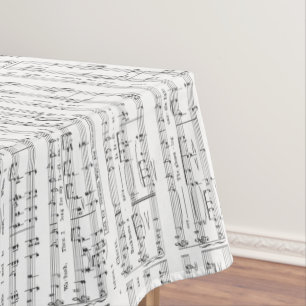 Sheet Music Black and White Pattern Tablecloth