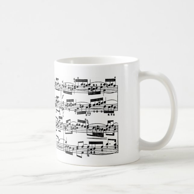 Sheet Music by Bach Coffee Mug (Right)