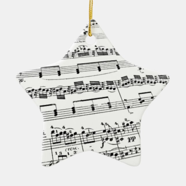 Sheet Music Ceramic Ornament (Front)