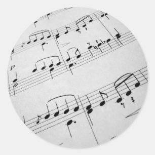 Sheet Music Classic Round Sticker