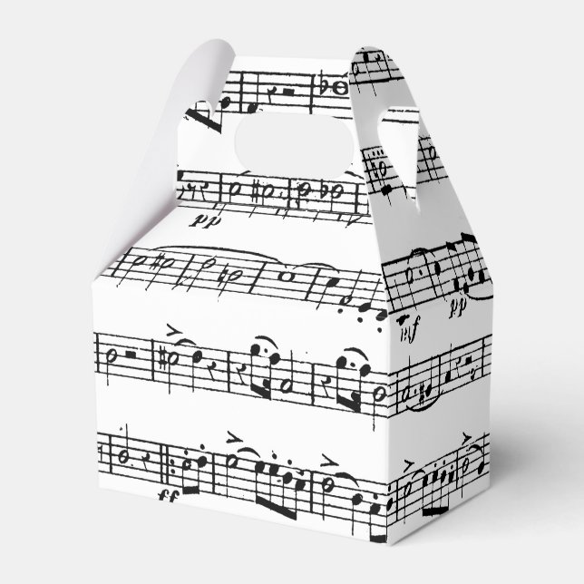Sheet Music for Piano Recital Favour Box (Front Side)