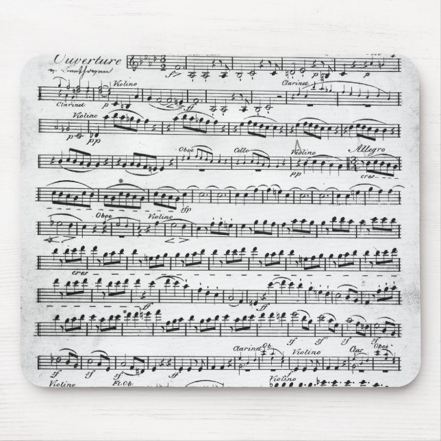 Sheet Music for the Overture to 'Egmont' Mouse Pad (Front)