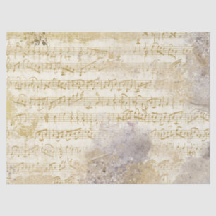 Sheet Music Gold and Silver Vintage Decoupage