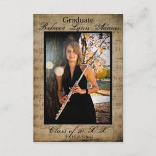 Sheet Music Graduation Announcement w/Photos 3x5