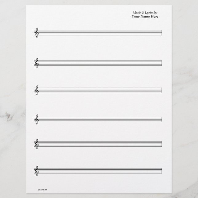 Sheet Music - Guitar Vocal (Write your own music) (Front)