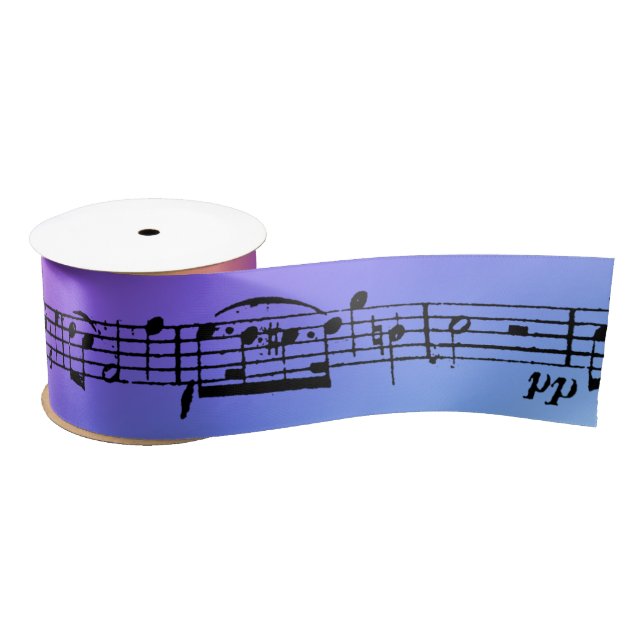 Sheet Music Holographic Rainbow Satin Ribbon (Spool)