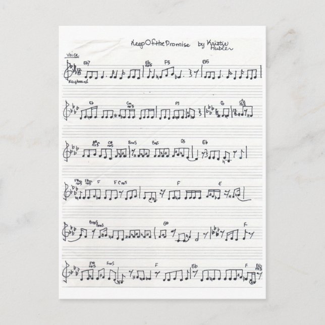 Sheet music Keep Of The Promise postcard (Front)