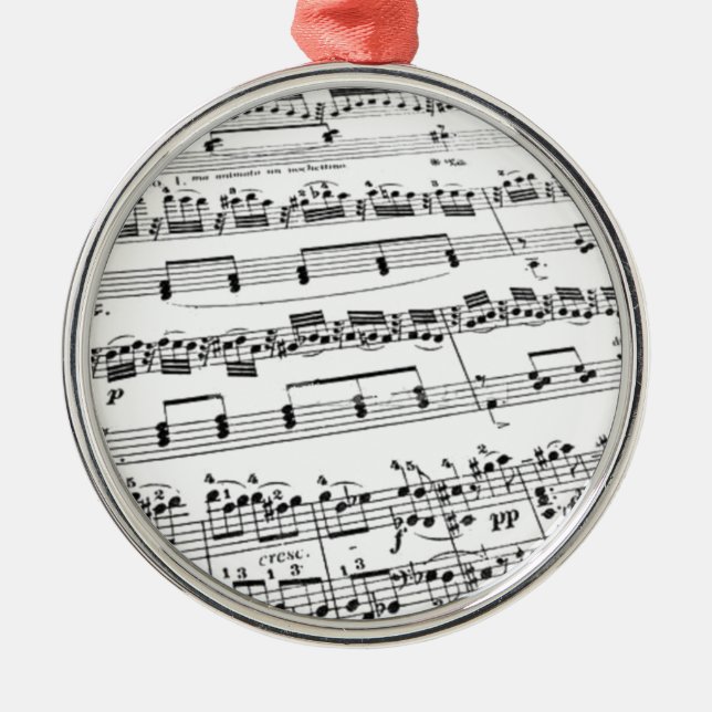 Sheet Music Metal Tree Decoration (Front)