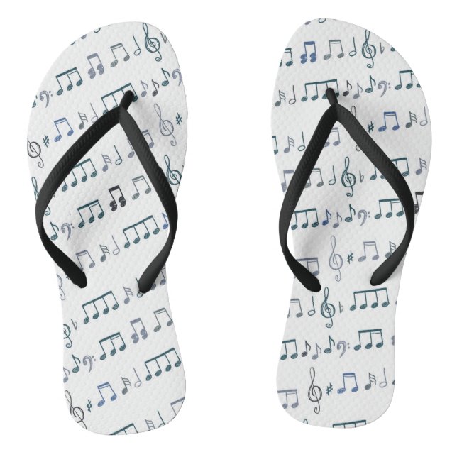 Sheet music notes doodle drawing design thongs (Footbed)