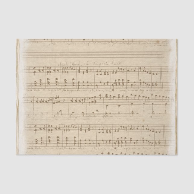 Sheet Music on a Faded Tan Vintage Background (Front)