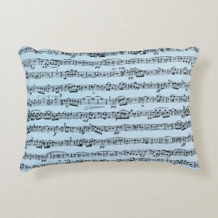 Sheet Music On Blue Decorative Cushion