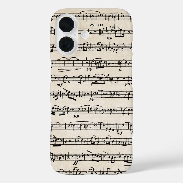 Sheet Music On Old Paper Case-Mate iPhone Case (Back)