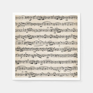 Sheet Music On Old Paper Napkin