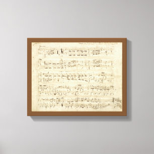 Sheet Music on Parchment Handwritten in Ink Canvas Print