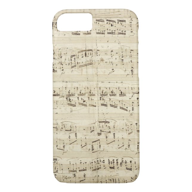 Sheet Music on Parchment Handwritten in Ink Case-Mate iPhone Case (Back)
