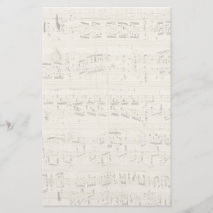 Sheet Music on Parchment Handwritten in Ink Stationery