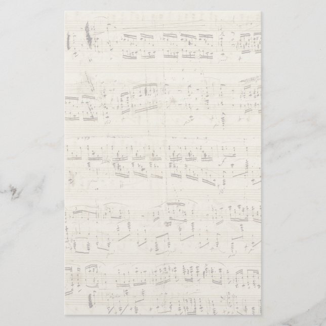 Sheet Music on Parchment Handwritten in Ink Stationery (Front)