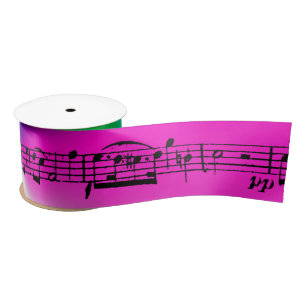 Sheet Music on Rainbow Satin Ribbon