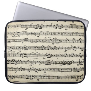 Sheet Music On Vintage Paper Laptop Sleeve