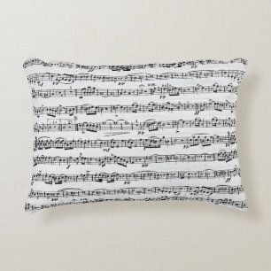 Sheet Music On Whitewashed Wood Decorative Cushion