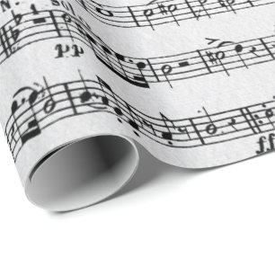 Sheet Music On Whitewashed Wood Wrapping Paper