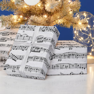 Sheet Music On Whitewashed Wood Wrapping Paper