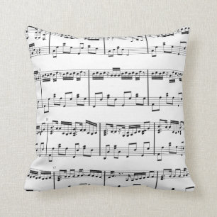 Sheet Music Pillow  White