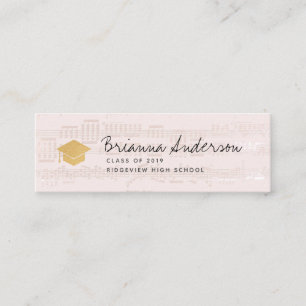Sheet Music Pink Graduation Insert Name Card