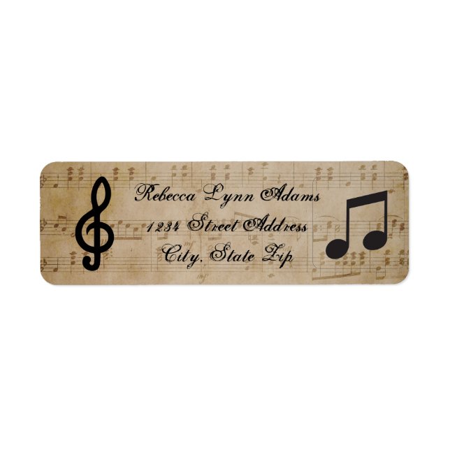 Sheet Music - Return Address Label (Front)