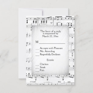 Sheet Music RSVP with Menu Choices