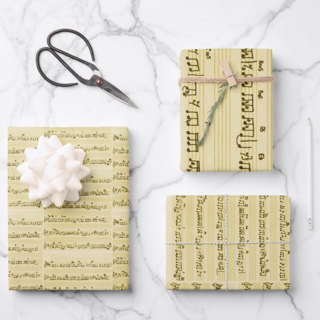 Sheet Music Song Notes Antique Wrapping Paper (Front)