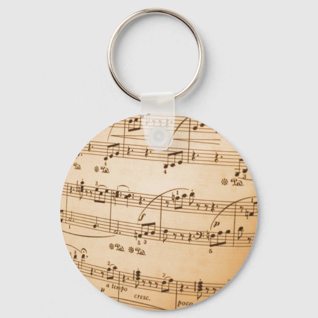 Sheet Music Template Create Your Own Custom Gifts Key Ring (Front)