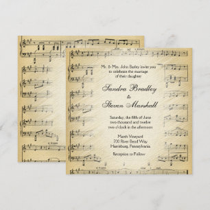 Sheet Music Theme Wedding Invitation