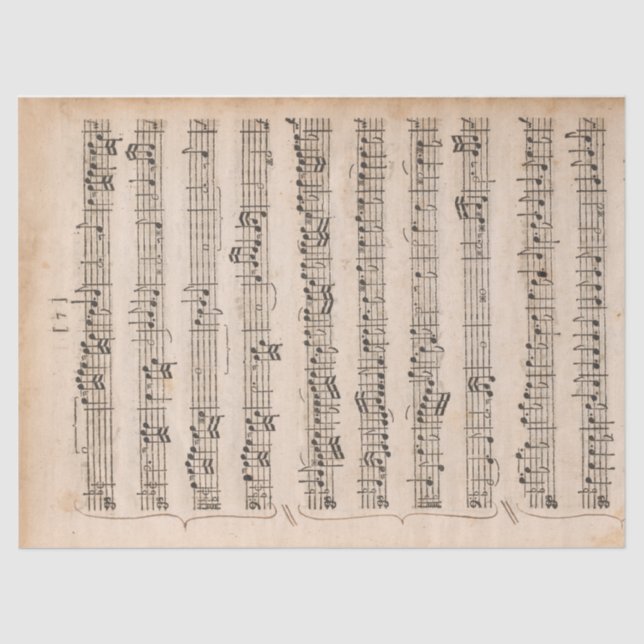 Sheet Music Vintage Handwritten Brackets Decoupage (Front)