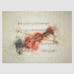 Sheet Music Violin Decoupage  Tissue Paper