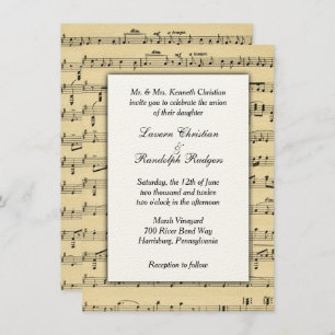 Sheet Music Wedding Invitation