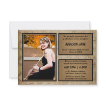 Sheet Music with Photo - 3x5 Grad Announcement