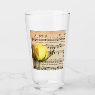 Sheet Music Yellow Rose Glass