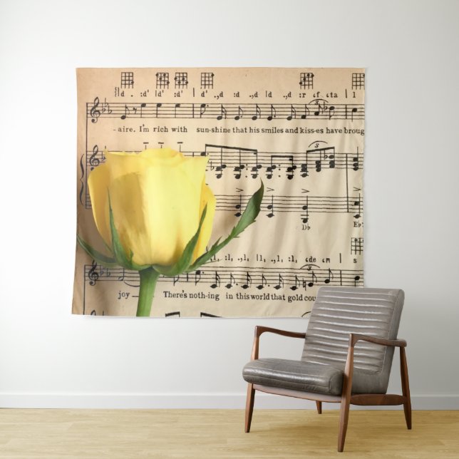 Sheet Music Yellow Rose Tapestry (In Situ (Horizontal))