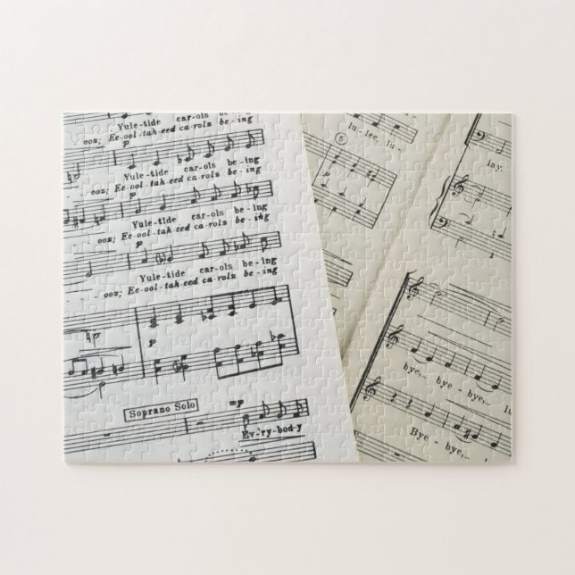 Sheet Music Yuletide Carols Jigsaw Puzzle (Horizontal)
