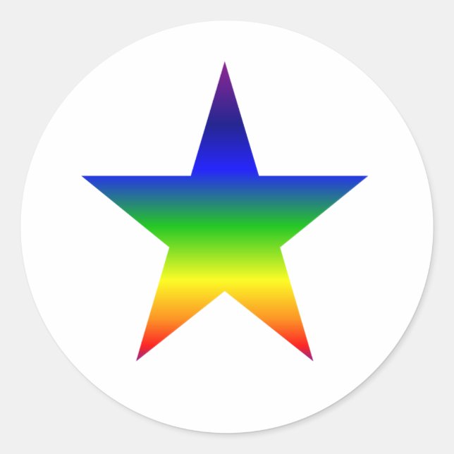 Sheet of 20 small rainbow star stickers (Front)