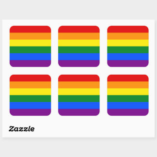 sheet of 6 large #rainbow stickers