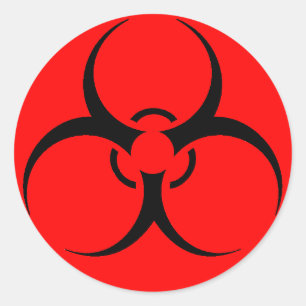 Sheet of biohazard stickers