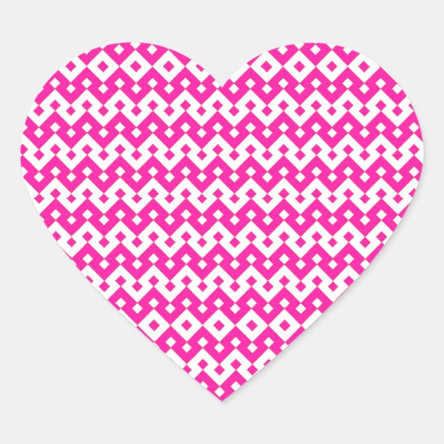 Sheet of Heart-shaped Stickers, Candy Pink, White Heart Sticker (Front)