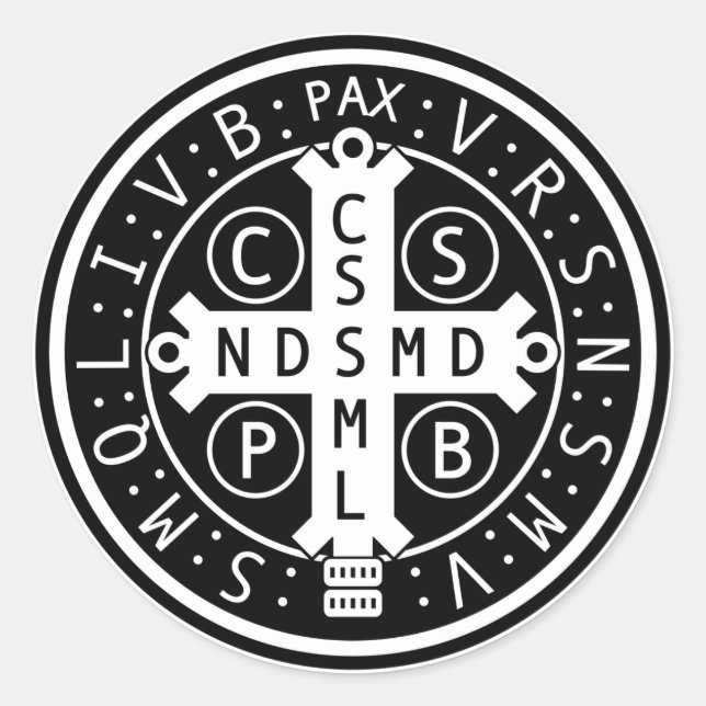 Sheet of St. Benedict Medal Stickers (Front)