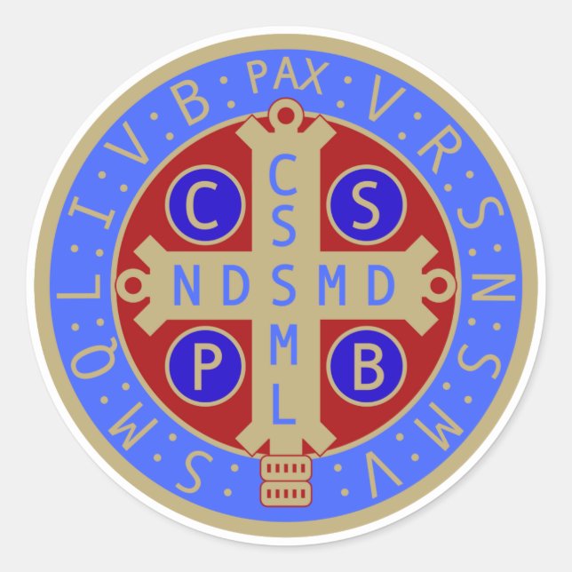 Sheet of St. Benedict Medal Stickers (Front)