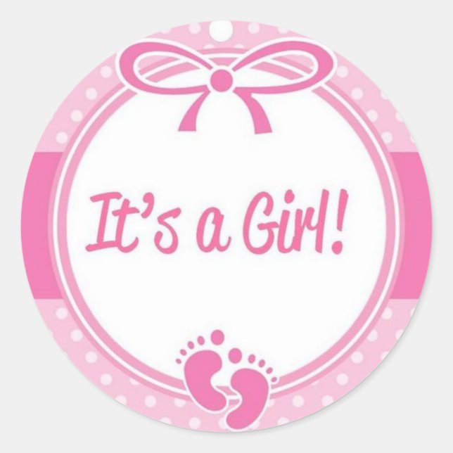 Sheet of Stickers - It's a Girl (Front)